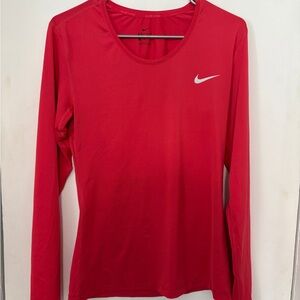 Nike Women's Bright Red Long Sleeve Tee Nike